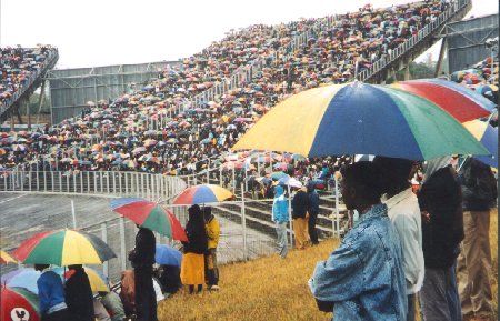 Image of Football Fans on a rainy day